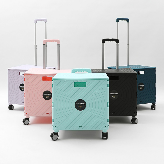 바네스데코 4바퀴 고급 접이식 핸드카트 특대형 (덮개포함), 민트, 1개