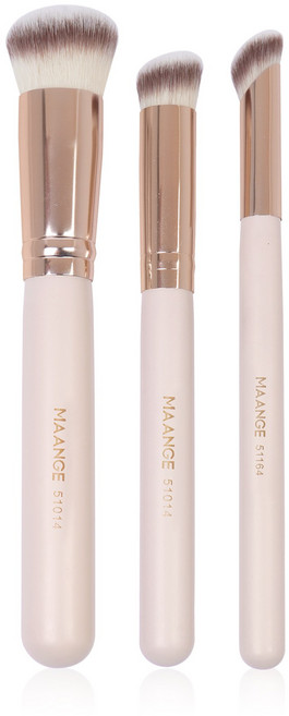 MAANGE 다기능 메이크업 브러시 3피스 핑크, 1개, Pink