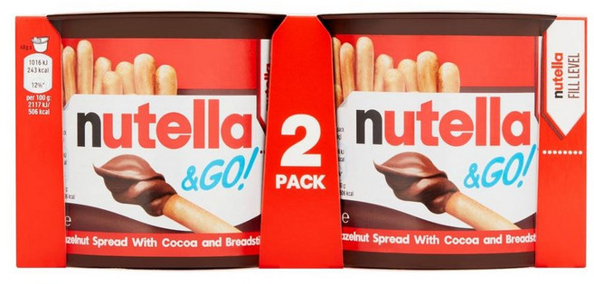 누텔라 앤 고! 헤이즐넛 초콜릿 스프레드 앤 브레드스틱 스낵 팟 멀티팩 Nutella & Go! Hazelnut Chocolate Spread and Breadsticks Snac, 96g, 1개
