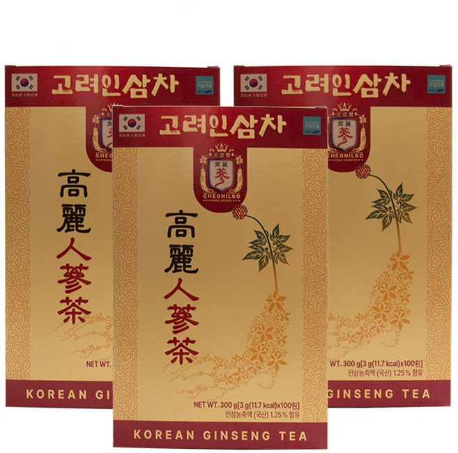 천일보 고려인삼차 (지함), 3g, 100개입, 3개