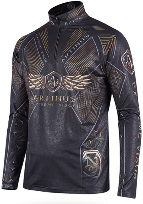 아티누스 AT-553 고밀도 냉감 집업 티셔츠 블랙 의류