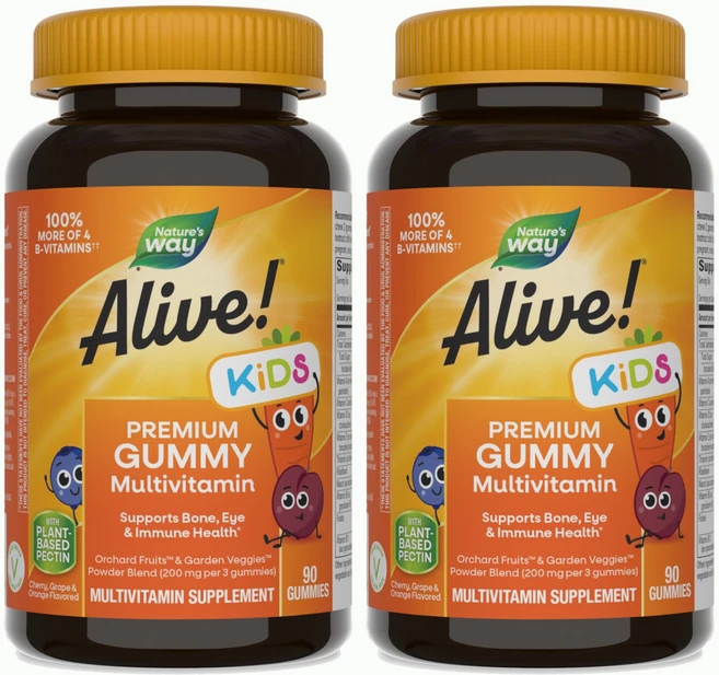 네이쳐스웨이 얼라이브! 키즈 프리미엄 멀티비타민 구미, 90정, 2개 - 쿠팡