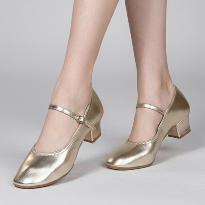 여성 낮은 굽 가죽 라틴 라인 댄스화
