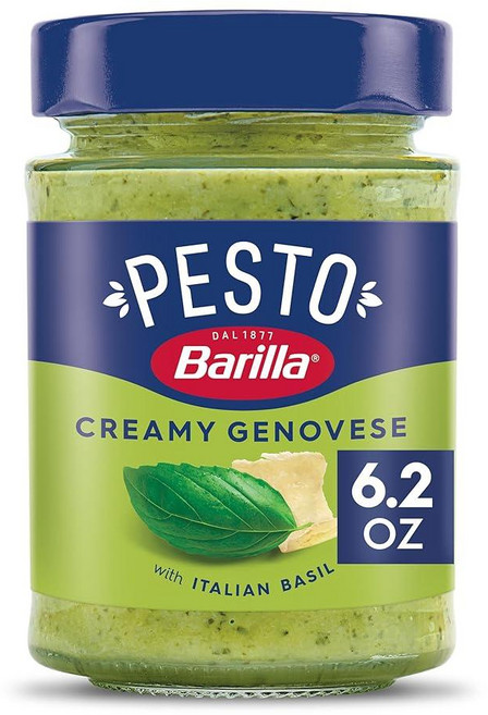 BARILLA 크리미 제노베제 페스토 소스 175.8g(6온스) 병 - 이탈리아에서 수입 - 향기로운 이탈리아 바질과 갓 강판에 간 이탈리아 치즈로 제작 - GMO 프리 성분, Genovese, 1개