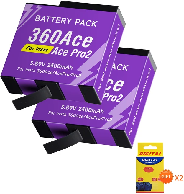 Insta360 Ace Pro 2용 2400mAh 배터리 Insta360 Ace Pro + 3슬롯 LCD 충전기 (Insta360 Ace Insta 360 Ace, 01 빠른, 05 2 PCS Battery