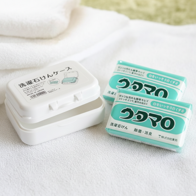 우타마로 세탁 비누 비누케이스, 비누2개+비누케이스1개