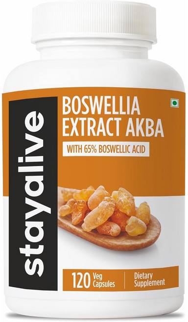 STAY ALIVE 순수 생강 뿌리 캡슐 1000mg 5% 진저롤 함유 10:1 추출물 분말 고강도 생강보충제, Stay Alive STAY ALIVE Boswelli, 1개, 120정