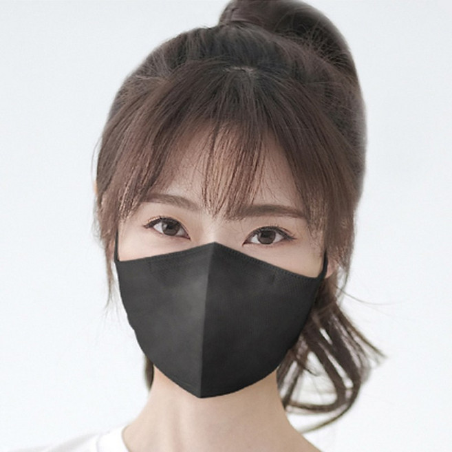 굿필링 KF-AD 새부리형 에어 라이트핏 비말 차단 컬러 KFAD 마스크 대형, 50개입, 1개, 블랙