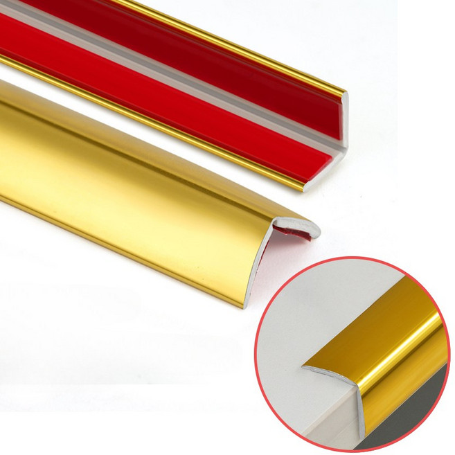 FTL 인앤아웃 스티커 모서리코너 ㄱ자 몰딩 3m/롤, 2개, 골드(중)15mm