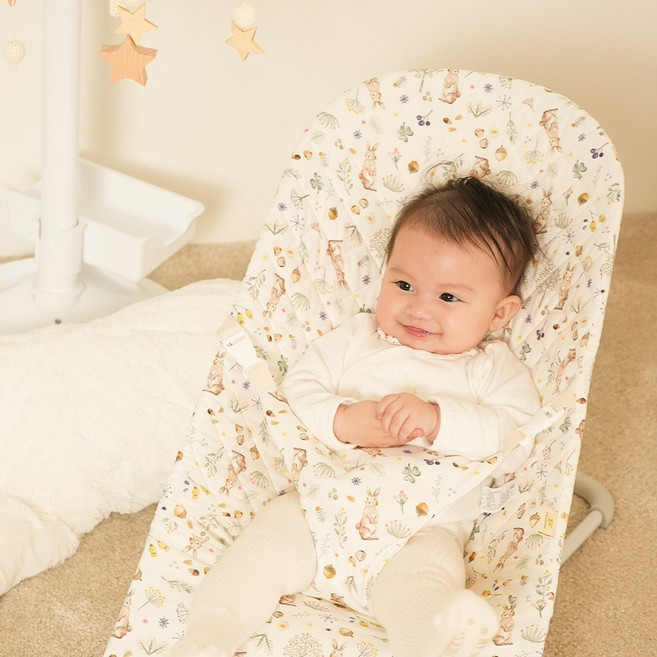 젬베베 베이비뵨 바운서 호환 순면 커버, 리틀버드