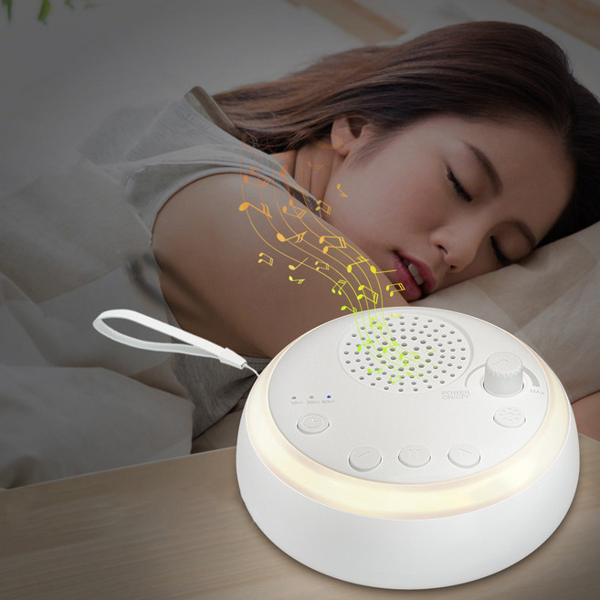 Fowod 무선 휴대용 무드등 백색소음기 블루투스 스피커, 흰색