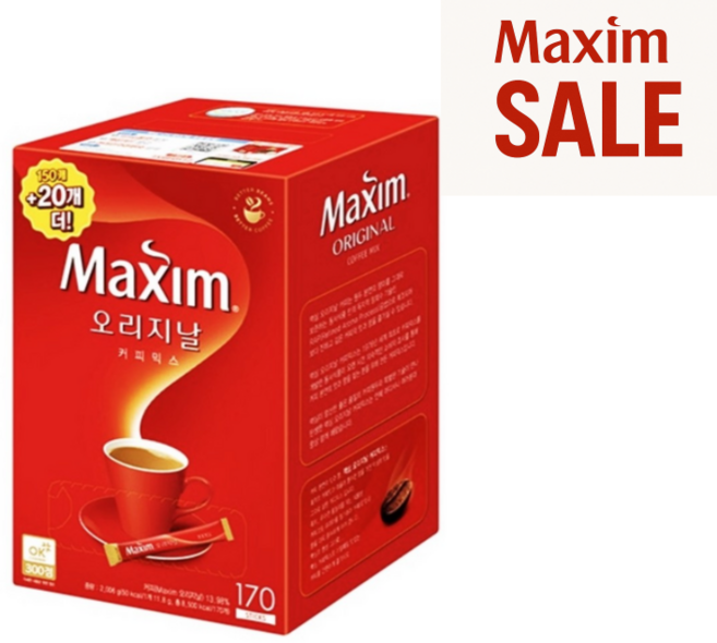 맥심 오리지날 커피믹스, 11.8g, 170개입, 5개