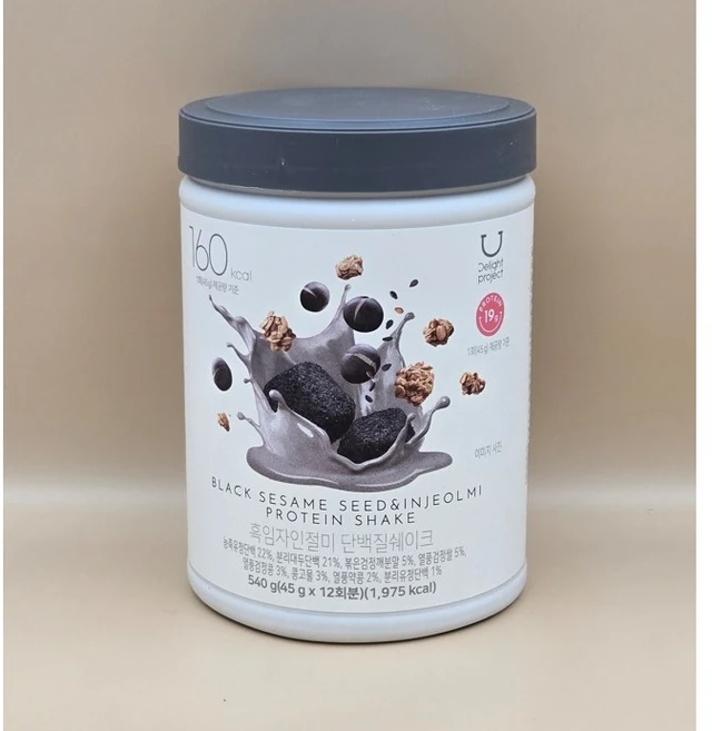 NEW/온라인 딜라이트 프로젝트 단백질쉐이크 540g 4종중 택1 흑임자인절미(통), 딜라이트 프로젝트 흑임자인절미 단백질쉐이크 540g, 1개 - 쿠팡