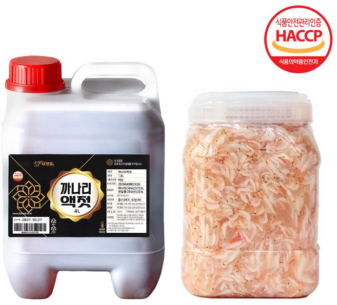 친환경팔도 [HACCP 인증] 김장세트 까나리액젓 4L+솔잎 새우추젓 2kg, 1세트