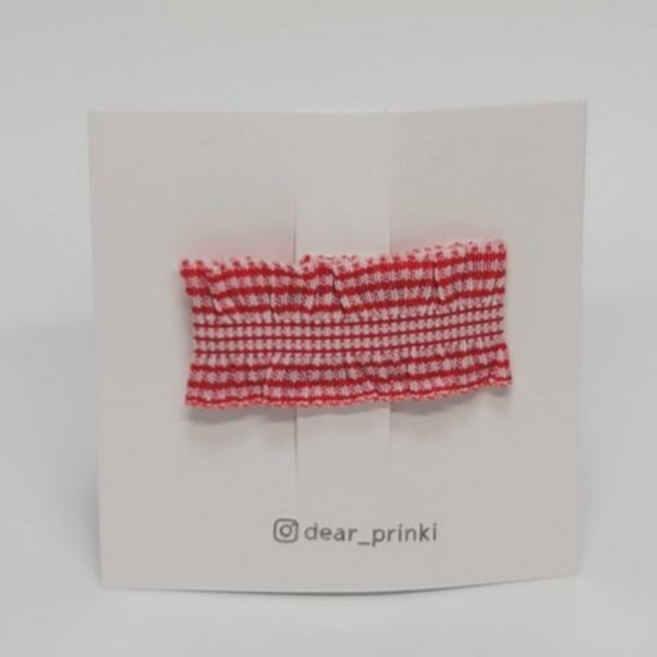 [단품] 체크 러플 똑딱핀 (5센치) KC인증핀