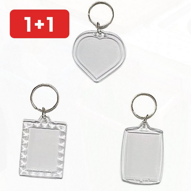 키링 액자 미니 포토 사진 키홀더 고리 목걸이 소지, 1개, one 무늬사각