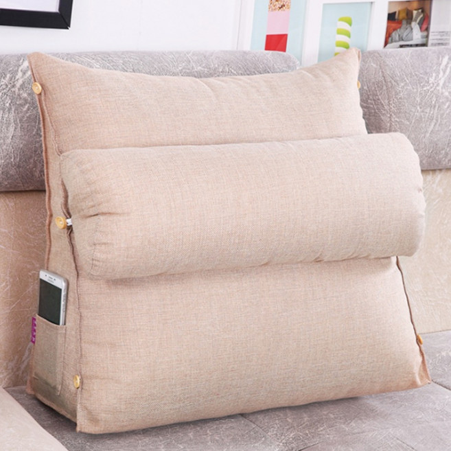 미리내 북유럽 삼각 등받이쿠션 등쿠션 솜포함, 베이지