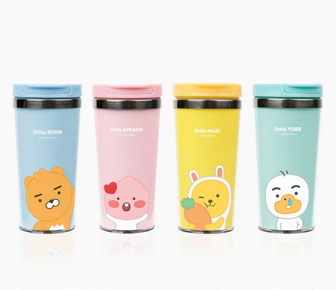 홈앤키즈 카카오프렌즈 리틀프렌즈 그래픽 스텐 텀블러 어린이 직장인 학생 보온컵 보냉컵 물컵 물통 물병 보온보냉 단체선물, 카카오 그래픽 스텐 텀블러 춘식이