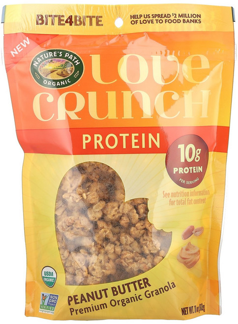 Nature's Path Love Crunch® 단백질 프리미엄 유기농 그래놀라 땅콩 버터 312g(11oz) Path (네이처스 패스), 1개, 312g