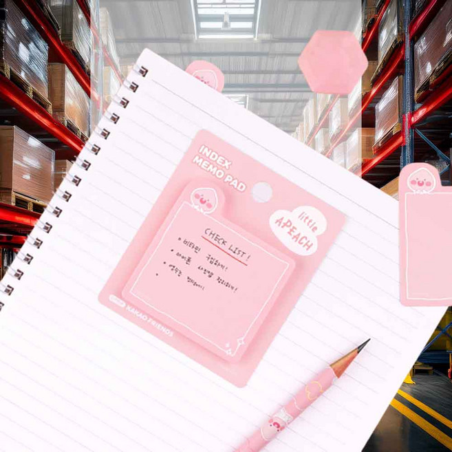 인덱스 점착메모지 어피치 1개입 인덱스탭 붙이는메모지 중요표시 아이디어정리 간단한메모 라운드형