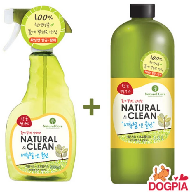 네츄럴코어 네츄럴앤클린 탈취제 500ml + 1.5L 묶음셋트, 1개 - 쿠팡