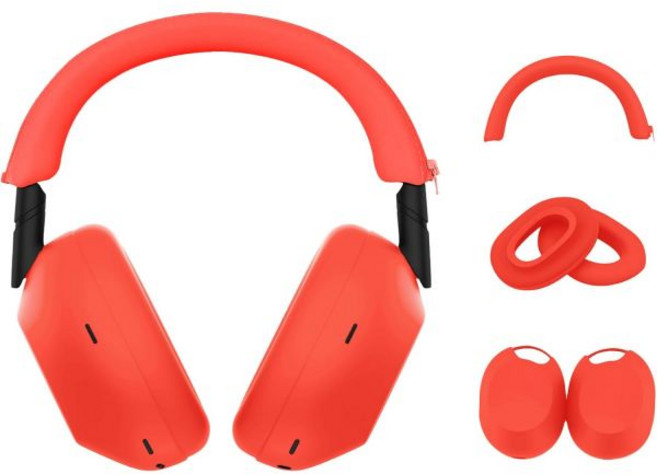 13876962 헤드폰 이어폰 고급 보관 케이스 호환 Sony WH-1000XM6 헤드폰용 소프트 실리콘 커버 - 스크래치 방지 방한 이어패드 헤드밴드 이어컵 세탁 가능한 액세