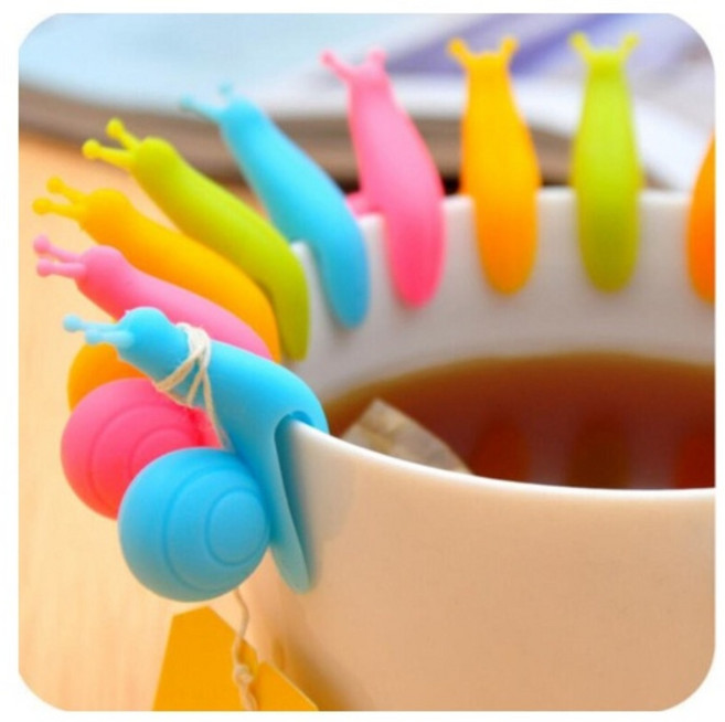 자체 달팽이 티백걸이 홀더 컵 머그잔 인퓨져 필터 티포트, 블루, 1개