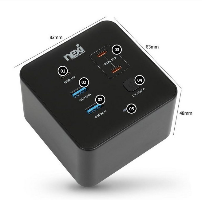 8in1 멀티 도킹스테이션 145W PD충전 C타입 USB허브 to 4K HDMI 모니터연결 기가랜카드 노트북 맥북 태블릿, 1개