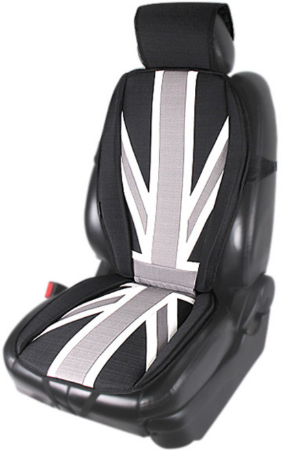 베베카 유니언잭 자동차 패션 시트커버 사계절 여름 운전석 보조석 앞좌석, 뉴 블랙잭, 2개