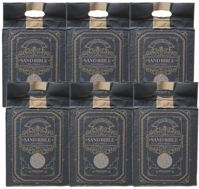 펫프렌즈 1.5mm 극세입자 샌드바이블 고양이 두부모래 참숯, 7L, 6개