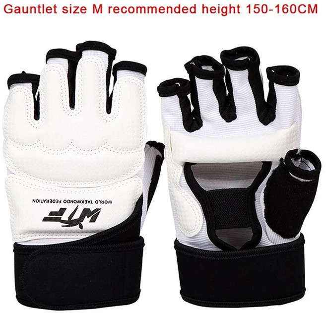 태권도품 겨루기 장비 태권도 가죽 장갑 스파링 가라테 보호대 가드 기어 반 손가락 복싱 무술, [03] M, 1개