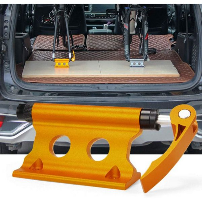BEYST자전거 블록 포크 마운트 퀵 릴리스 트럭 침대 자전거 캐리어 알루미늄 합금 프론트 고정 클립 트럭/트레일러/자전거용 짐받이, 노란색, 1개