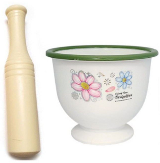 이티엔 들국화 절구방망이 + 절구통, 1세트