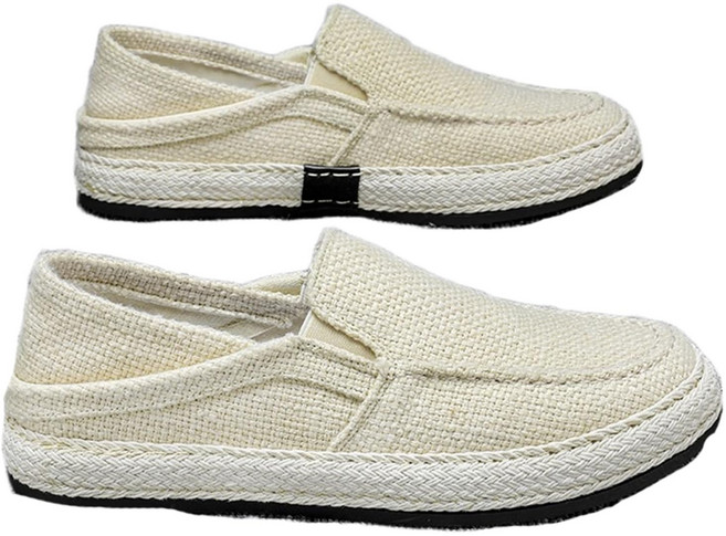 Espadrilles 남자 스니커즈 황마 포장 면화 린넨 데크 슈즈 발 뒤꿈치 스타블 2 방향 평범한 저 절단 시원함 가벼운 부드러운 부드러운 여름 낮은 탄력성 편안한 패션