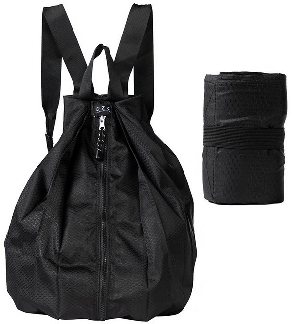 리브온 초경량 접이식 등산 보조가방 아웃도어 휴대용 백팩형, 블랙