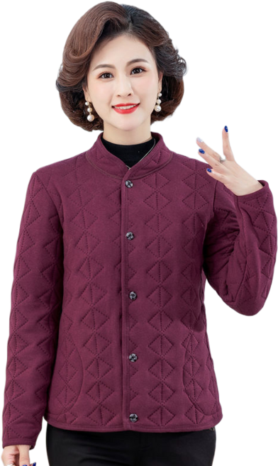 용태원 중장년 패딩 여성 루즈핏 상의 엄마 가을 겨울 두꺼운 융털 고탄력A011-025