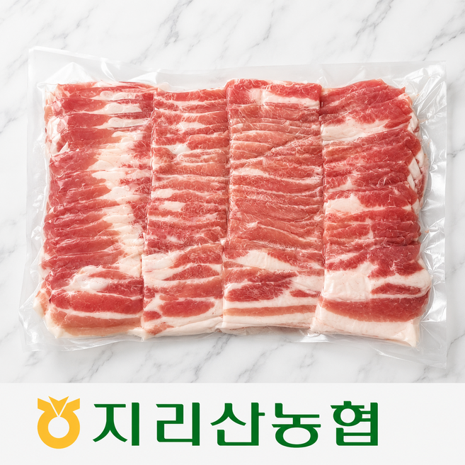 [지리산농협] 지리산 흑돼지 대패오겹살 1kg 약 4인분, 대패 오겹살 1kg, 1개