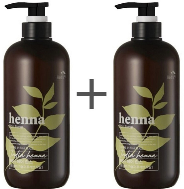 꽃을든남자 헤나 헤어 린스 700ml 1+1/ 저자극 식물성 헤나 함유, 2개