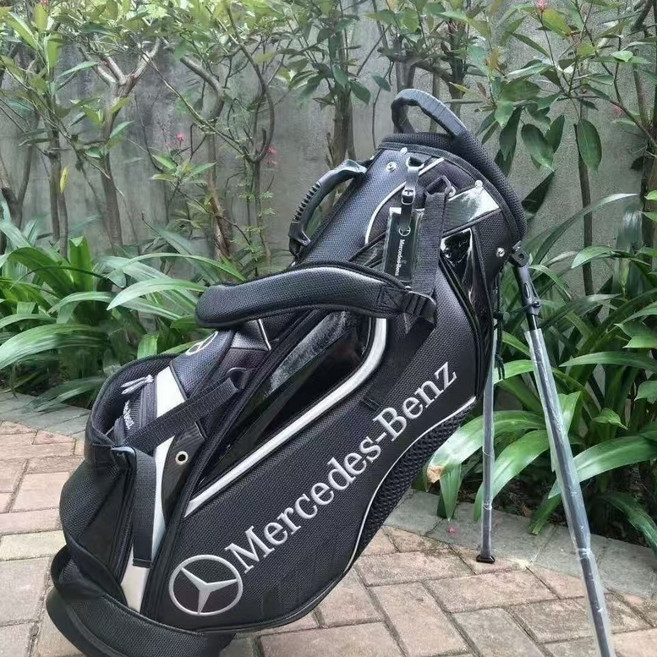 메르세데스-벤츠 골프백 양면 라미네이트 PU 소재 남녀 공용 표준 방수 골프백., 검은색
