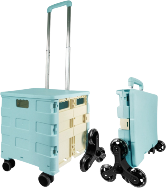 공구PXJ 계단오르는 8바퀴 접이식 핸드카트 다용도 캠핑 수레 쇼핑 카트 계단카트 장바구니, 1개, 블루