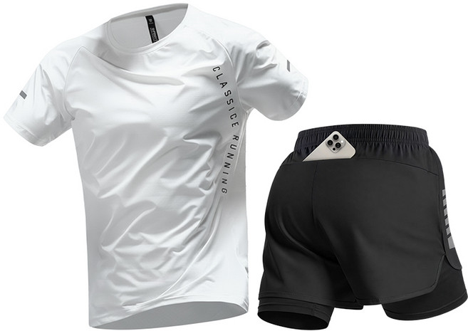 리츠제이 스포츠 초경량 반팔 런닝 트레이닝복 세트 셋업