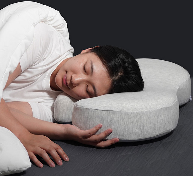 펌플렉스 라인업베개 경추 거북목 일자목 목디스크 메모리폼 베개 옆으로자는 베개, 멜란지그레이, 1개