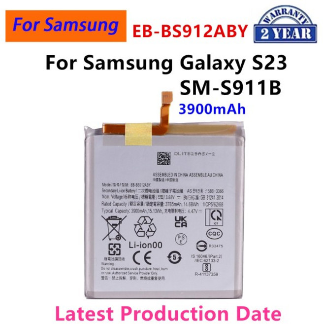 2025 년 삼성 호환 호환 S23 SM-S911B 휴대 전화 배터리 용 새 EB-BS912ABY 3900mAh 교체, [01] 옵션1, 1개
