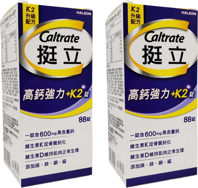 挺立 Caltrate 高鈣強力+K2錠, 2個, 88顆