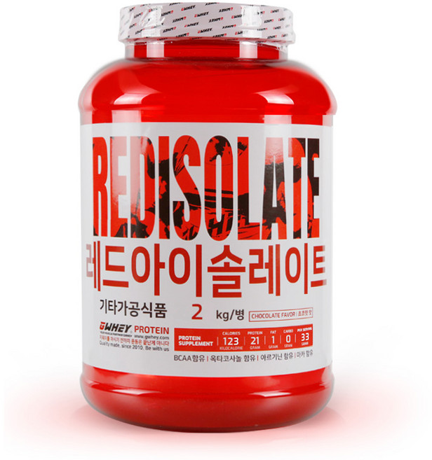 지웨이 레드아이솔레이트 헬스 단백질 보충제 WPI 프로틴, 1개, 2kg