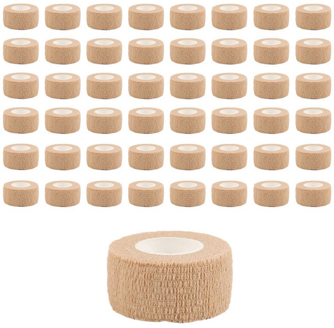 48개입 접착 밴드 너비 2.5cm 스포츠붕대, 베이지