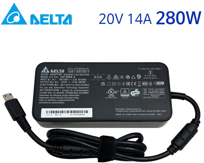 MSI 20V 12A 240W 노트북 호환 어댑터 충전기 케이블 사각팁, 1개