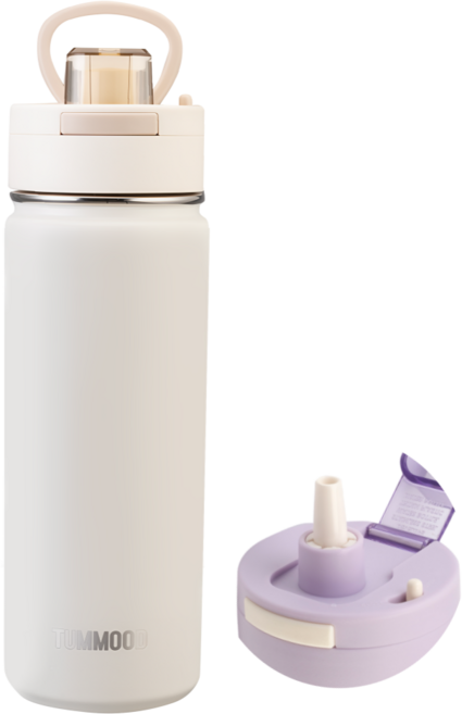 텀무드 텀블러 보온병 보냉 빨대 스텐, 1개, 600ml, 바닐라화이트