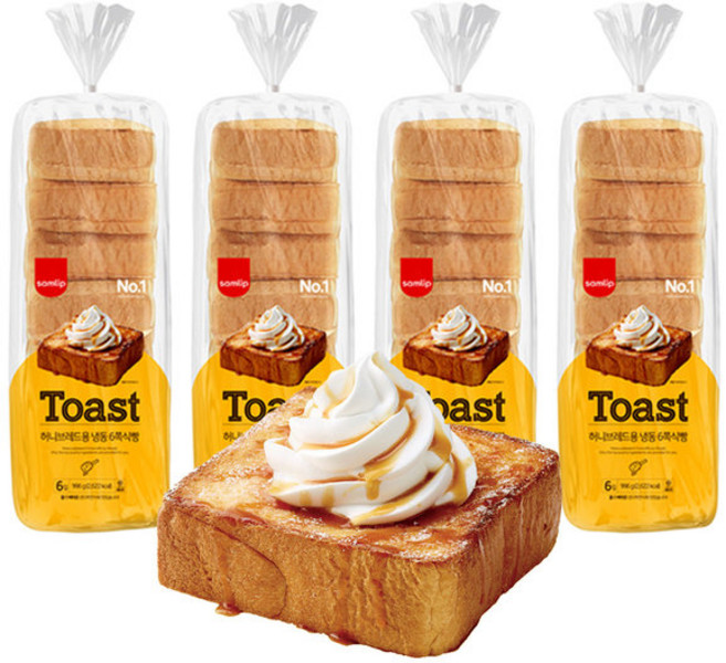 삼립식품 냉동 허니브레드용 6쪽식빵 996g, 966g, 4개