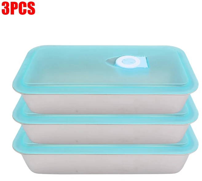 스테인리스 스틸 식품 보관 용기 냉장고 크리스퍼 이중 칸 상자 뚜껑 포함 야외 피크닉 도시락, 07 3-Single Grid